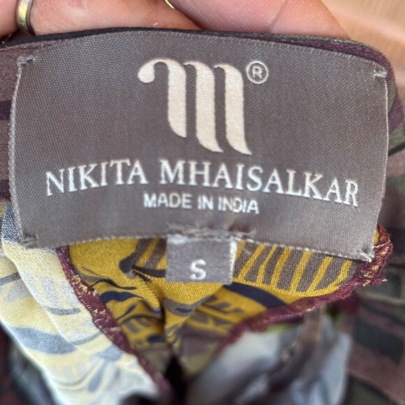 Nikita Mhaisalkar Anthropologie Wide-Leg Pants Small Multicolor Abstract Pattern - Picture 5 of 11